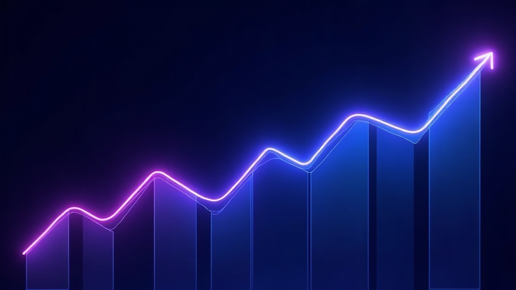 Traffic graph dipping then recovering with an ultraviolet glow