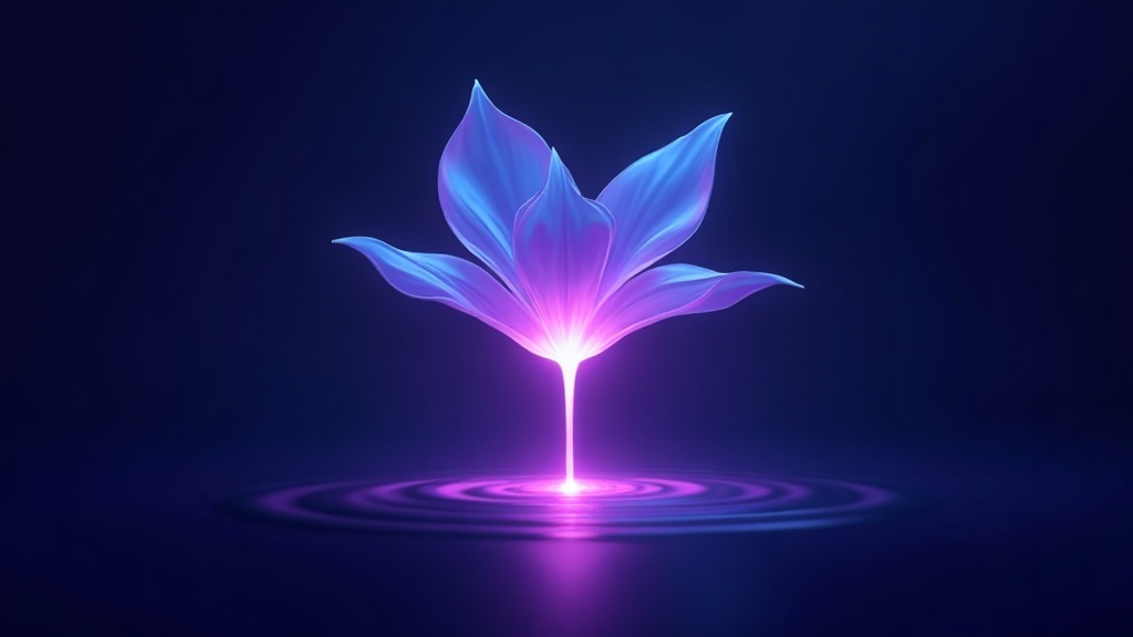 Wilting light flower being watered back to full glow