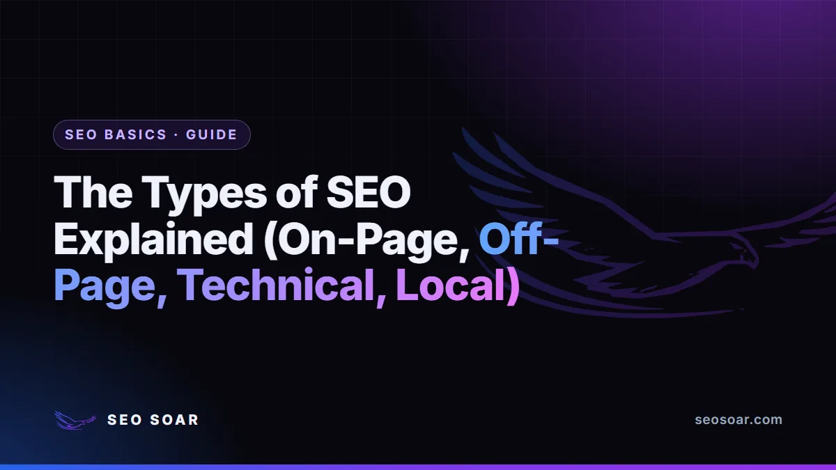 The Types of SEO Explained (On-Page, Off-Page, Technical, Local)