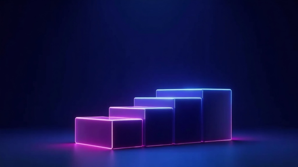 Podium built from stacked factor blocks of different sizes, the bigger ranking signals at the base