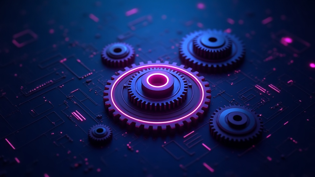 Gears of different sizes turning one ranking dial together