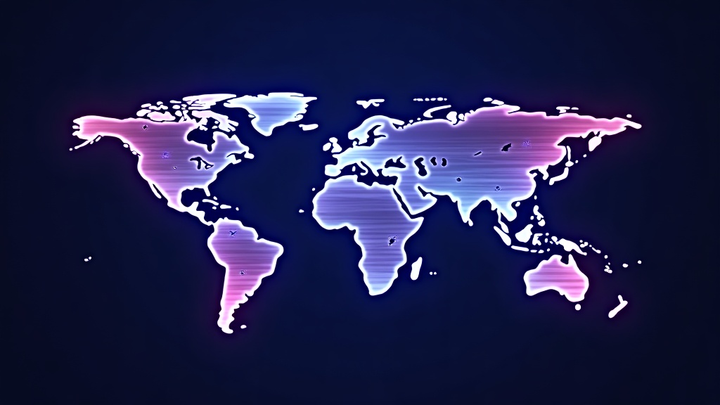 page splitting into regional variants across a world map