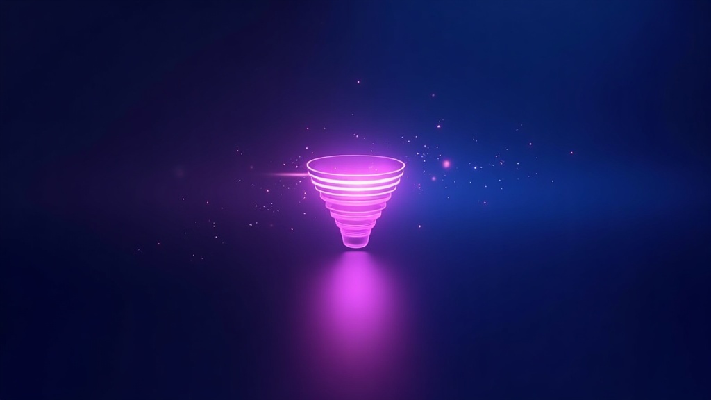 funnel of light narrowing from traffic to enquiries