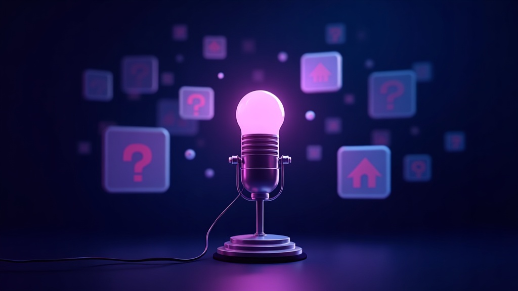 microphone orb surrounded by question bubbles